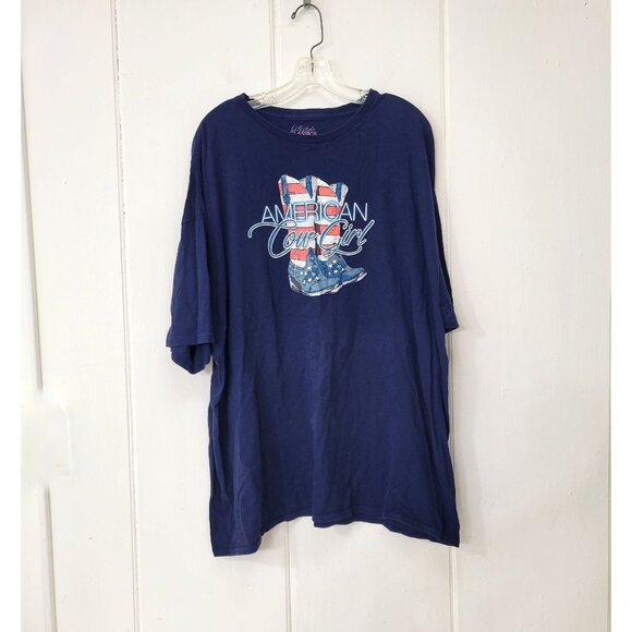 Lifestyle Classics Tops - American Cowgirl Red White and Blue T-Shirt
